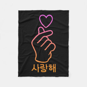 Manta Polar Finger Heart Fan K-pop Cute música coreana Kawaii 