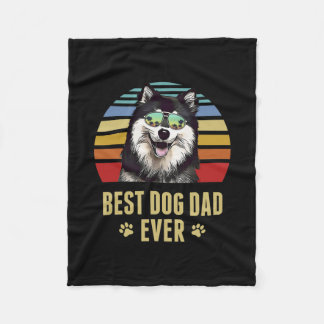 Manta Polar Finlandés Lapphund Mejor Perro Padre Retro Sunset 