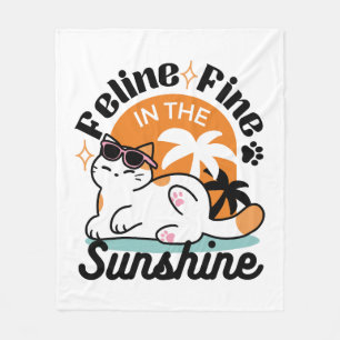 Manta Polar Fino felino a la luz del sol - Gato tropical relaj