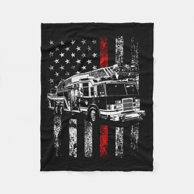 Manta Polar Fireman American Flag Thin Red Line Firefighter  (Anverso)