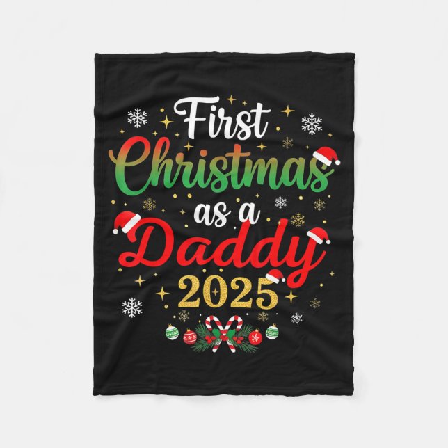 Manta Polar First Christmas As A Daddy 2025 New Dad Xmas  (Anverso)