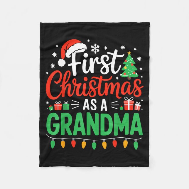 Manta Polar First Christmas As A Grandma Matching New Nana Gra (Anverso)