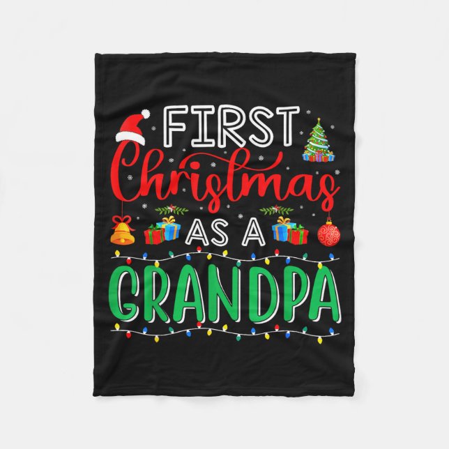 Manta Polar First Christmas As Grandpa Family Matching New Gra (Anverso)
