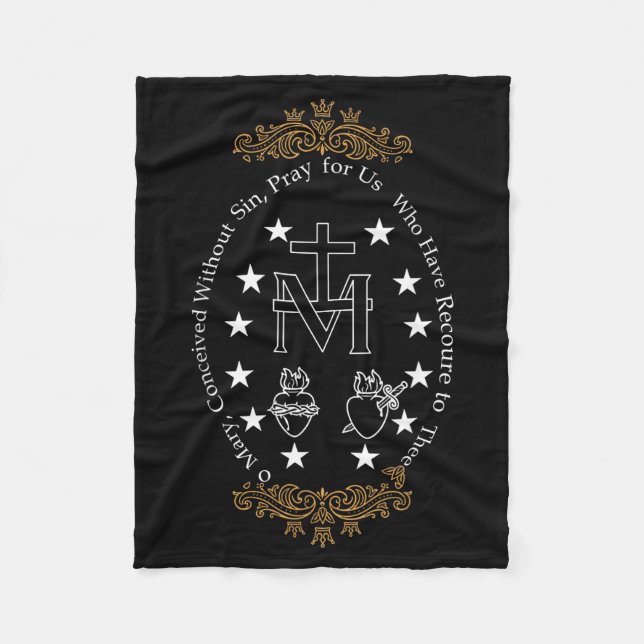 Manta Polar First Communion Catholic O Mary For Boy Girl Kids  (Anverso)