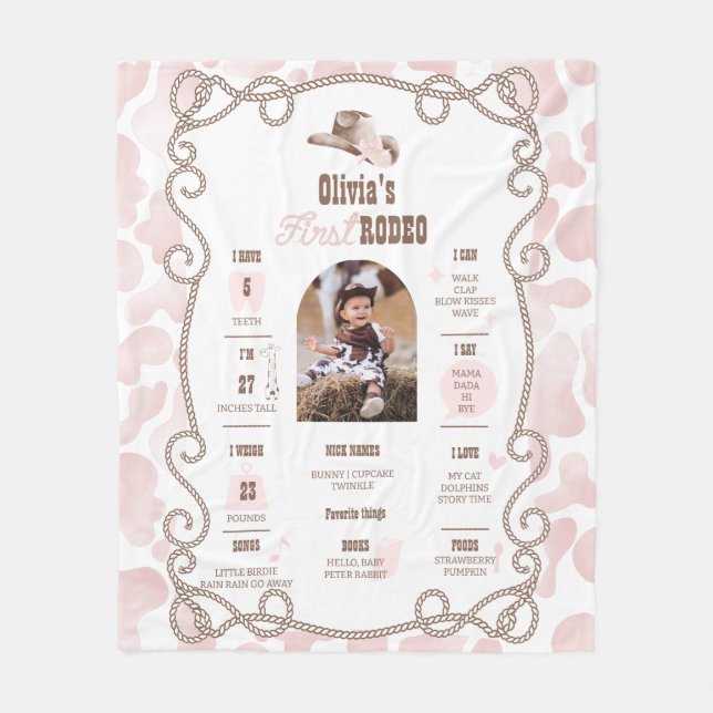 Manta Polar First Rodeo 1st Birthday Milestone Sign  (Anverso)