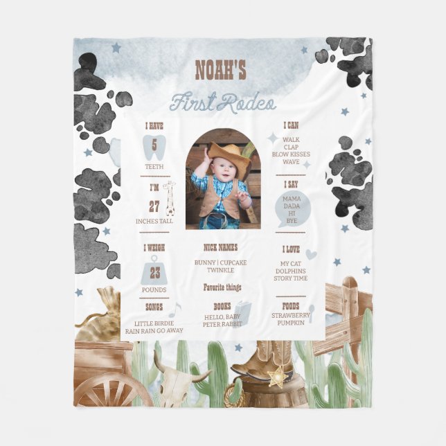 Manta Polar First Rodeo Rustic Wild West Milestone Sign  (Anverso)