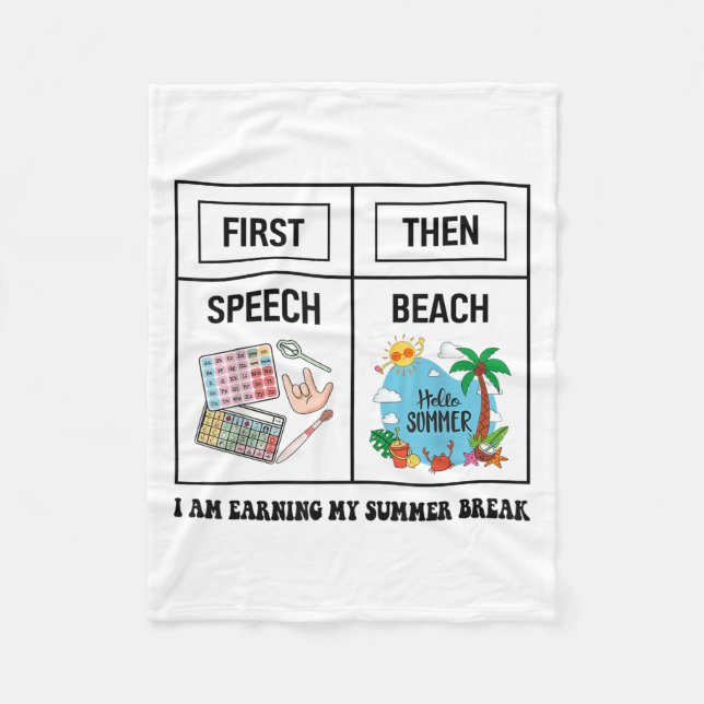 Manta Polar First Speech Then Beach Funny Speech Therapy Summe (Anverso)
