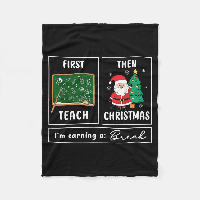 Manta Polar First Teach Then Celebrate Christmas Teacher Winte (Anverso)
