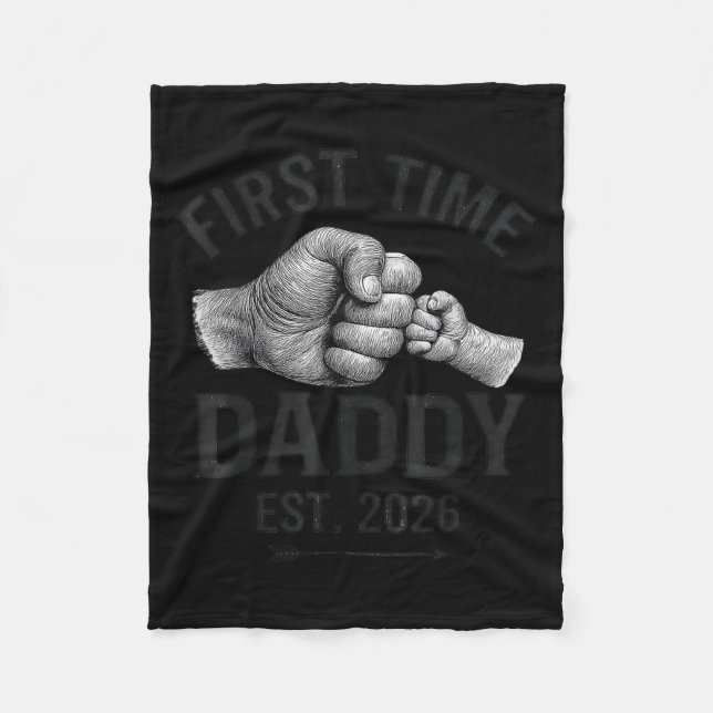 Manta Polar First Time Daddy Est 2026 Fist Bump New Dad Father (Anverso)