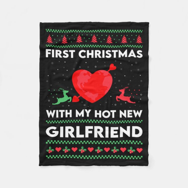 Manta Polar First Xmas With My New Girlfriend Men Ugly Christ  (Anverso)