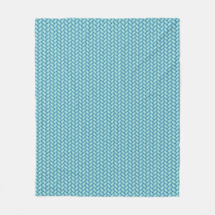 Manta Polar Fish Braid Aqua Blue Fleece Blanket