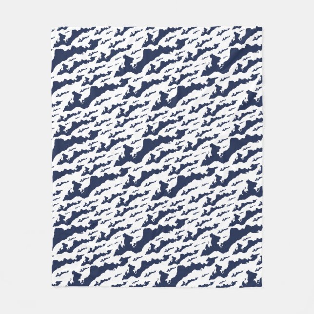 Manta Polar Fishers Island Fleece Blanket – Blue/White (Anverso)