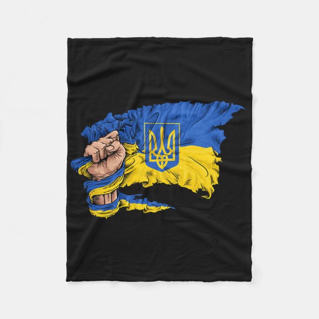 Manta Polar Fist Holding Ukraine Flag  (Anverso)