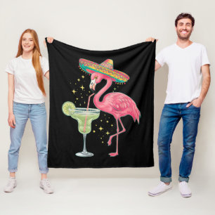Manta Polar Flamenco bebiendo Margarita divertido Poncho mexic