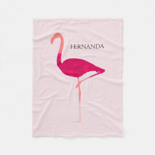 Manta Polar Flamenco personalizado rosa brillante elegante de