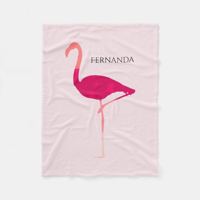 Manta Polar Flamenco personalizado rosa brillante elegante de (Anverso)