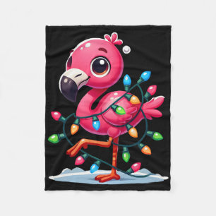 Manta Polar Flamenco Rosa Tropical Divertido Navidad En Julio