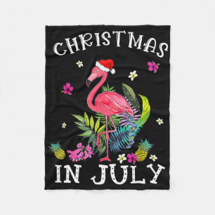Manta Polar Flamenco Rosa Tropical Navidad En Julio Verano 1