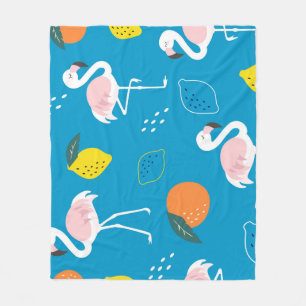 Manta Polar Flamencos, frutas tropicales abstractas, patatas d