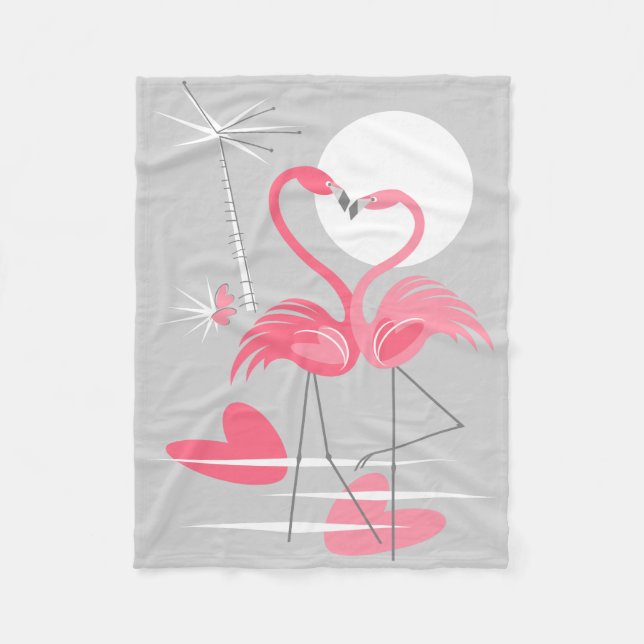 Manta Polar Flamingo Amor frazada (Anverso)