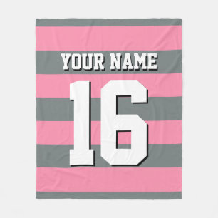 Manta Polar Flamingo Carbón Rosado Equipo Jersey Preppy Stripe