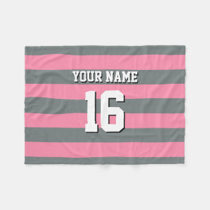 Manta Polar Flamingo Carbón Rosado Equipo Jersey Preppy Stripe