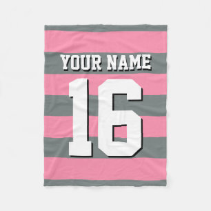 Manta Polar Flamingo Carbón Rosado Equipo Jersey Preppy Stripe