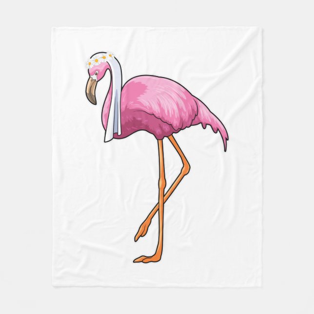 Manta Polar Flamingo como novia con velo (Anverso)