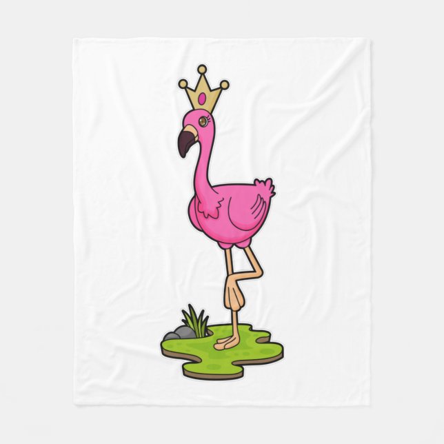 Manta Polar Flamingo como princesa con corona (Anverso)