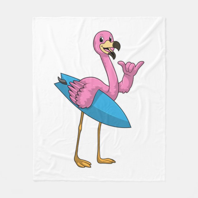 Manta Polar Flamingo como surfista con Surfboard (Anverso)