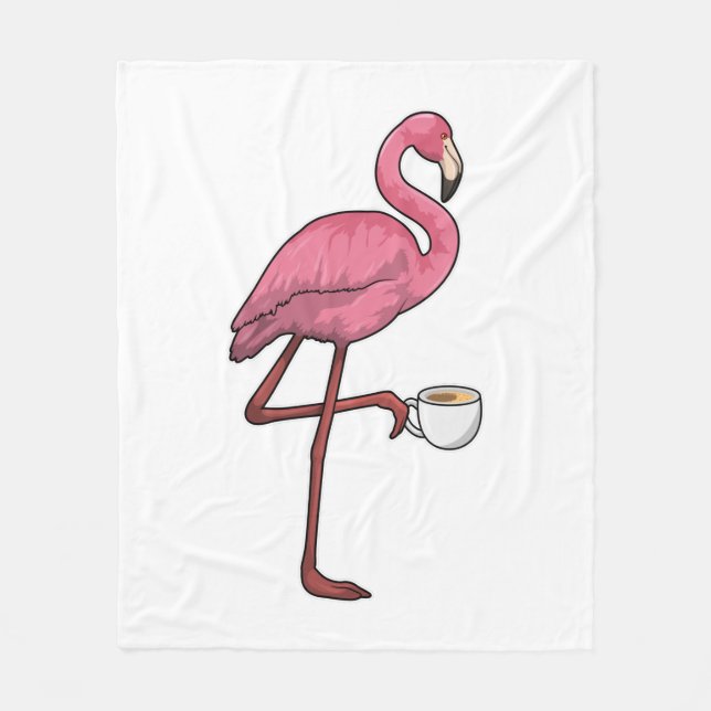 Manta Polar Flamingo con Copa de Café (Anverso)
