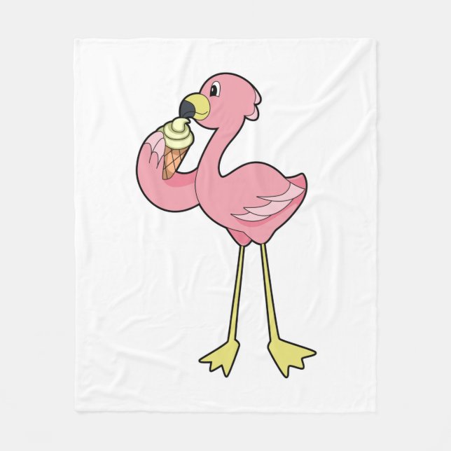 Manta Polar Flamingo con helado Waffle (Anverso)