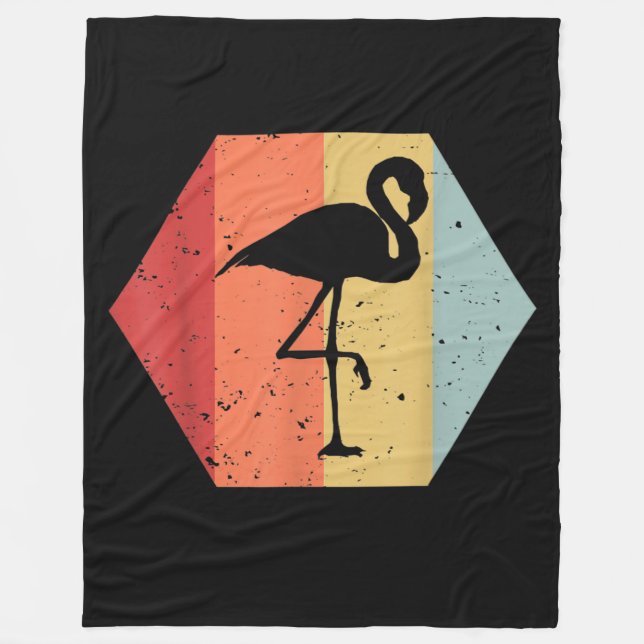 Manta Polar Flamingo de época retro | Cute Flamingo Lover (Anverso)