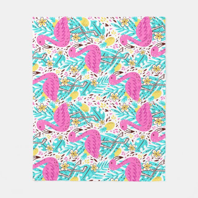 Manta Polar Flamingo de verano tropical: elementos de patrón b (Anverso)