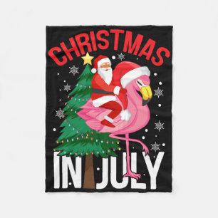 Manta Polar Flamingo Divertido de Navidad - Navidad en Julio