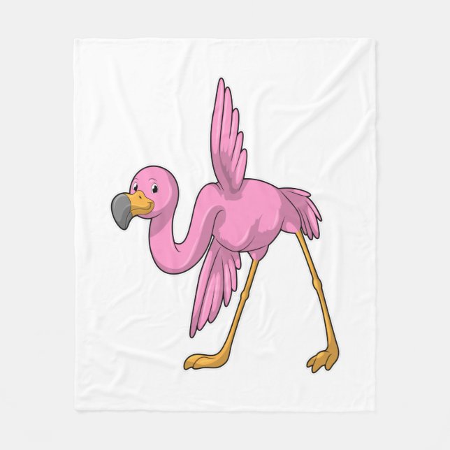 Manta Polar Flamingo en ejercicio de Stretching de Yoga (Anverso)