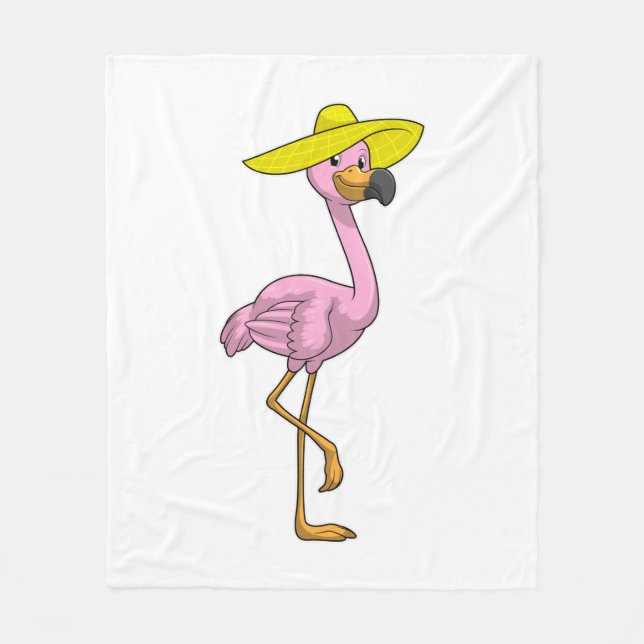 Manta Polar Flamingo en la playa con Gorra (Anverso)