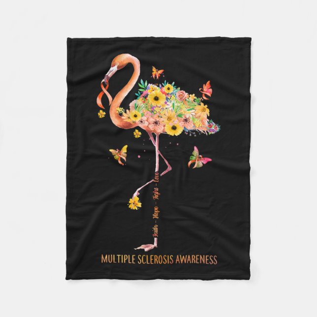 Manta Polar Flamingo Faith Hope Fight Cure La Esclerosis Múlti (Anverso)
