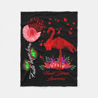 Manta Polar Flamingo Faith Hope Love Heart Disease Awareness 