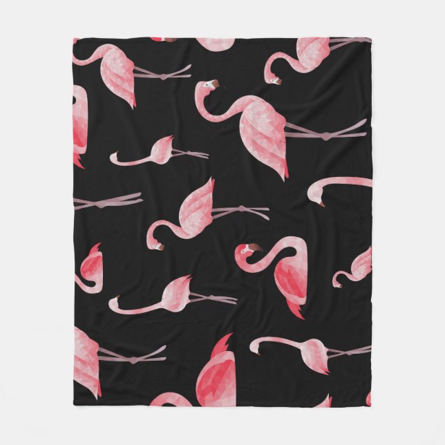 Manta Polar Flamingo Flock: Diseño sin costura (Anverso)