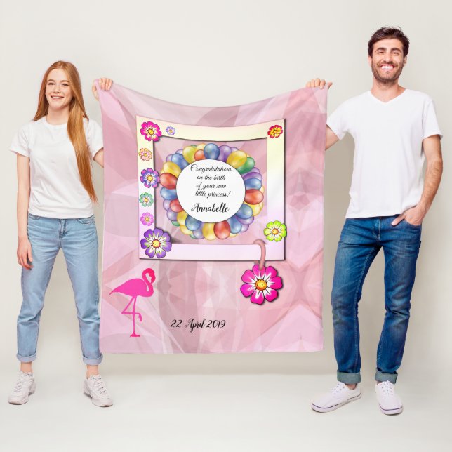 Manta Polar Flamingo floral elegante y magnífico (In situ)