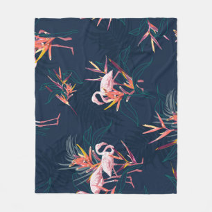 Manta Polar Flamingo hawaiano: Obra de arte tropical vintage