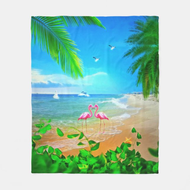 Manta Polar Flamingo Love (Anverso)