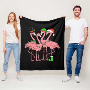Manta Polar Flamingo Merry Christmas Funny Flamingo Lover Rega