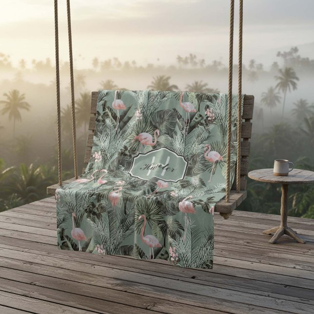 Manta Polar Flamingo Orquídea Patrón Tropical ID868 (Subido por el creador)