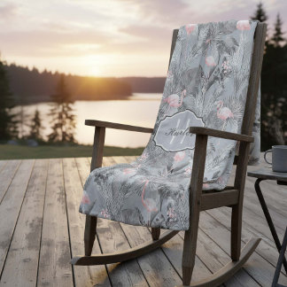 Manta Polar Flamingo Orquídea Trópico Patrón Gris ID868