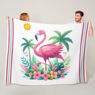 Manta Polar Flamingo rosa de Florida/Tropical