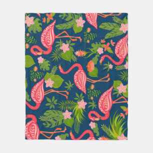 Manta Polar Flamingo rosa: Vintage a rayas turquesas