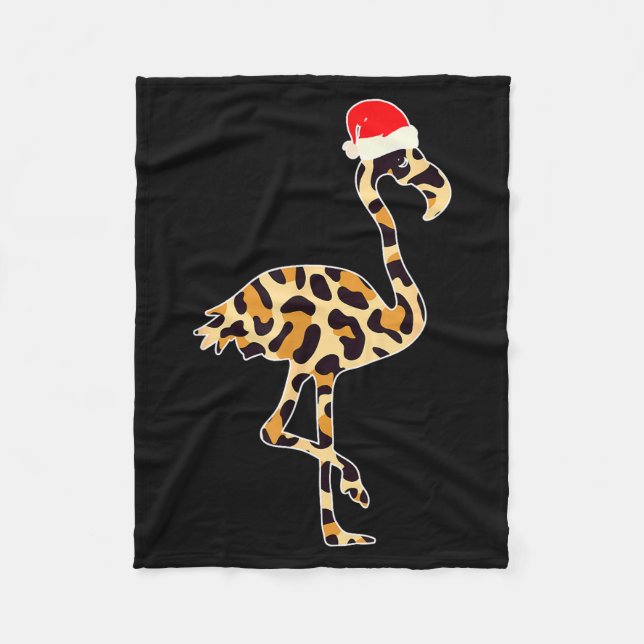 Manta Polar Flamingo Santa Hat Family Matching Christmas Leopa (Anverso)