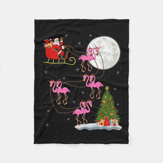 Manta Polar Flamingo Santa Sleigh Flying Funny Magical Christm (Anverso)
